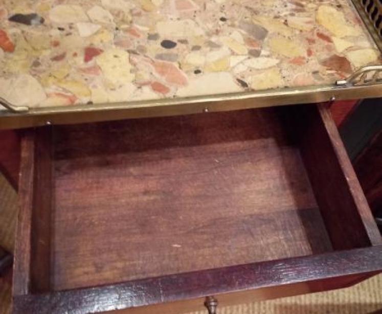 Antique Walnut Inlaid Lamp Table - Image 4