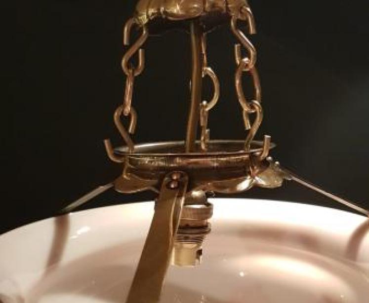 Edwardian Glass and Brass Light Fitting - Image 3