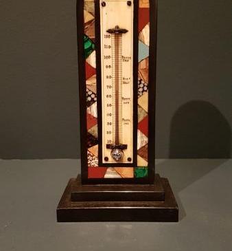 Victorian Slate and Specimen Marble Desk Top Thermometer