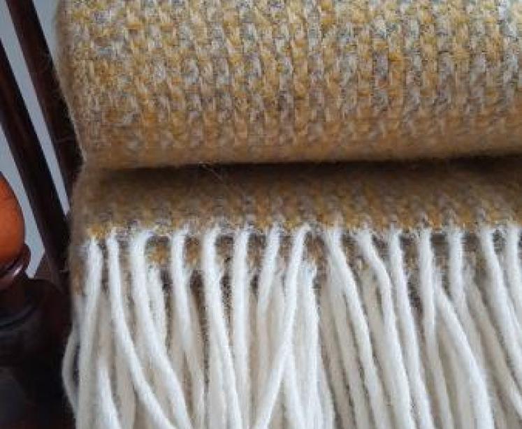 Tweedmill Illusion Yellow and Grey Throw - Image 3