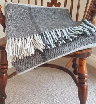 Tweedmill Block Check Duck Egg Throw