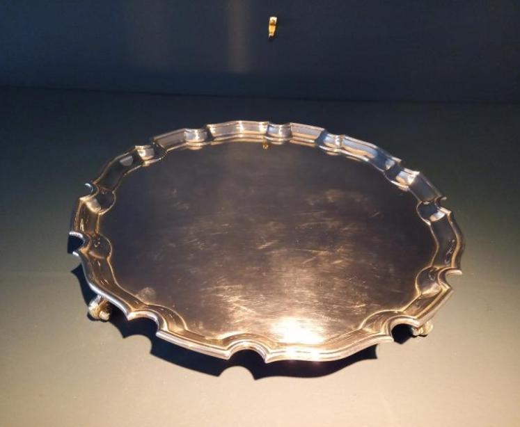 Heavy George III Style Solid Silver Salver - Image 2
