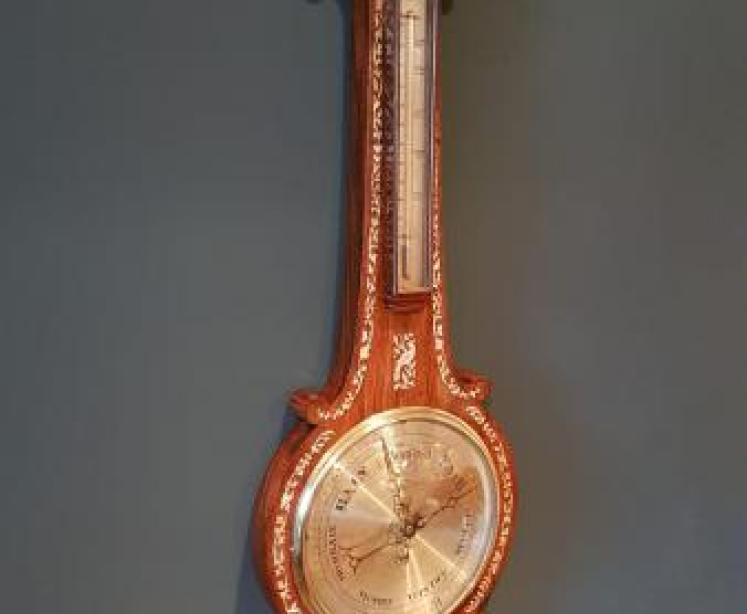 Victorian Rosewood Mother of Pearl Inlaid Barometer - Image 3