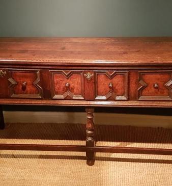 Early Period Oak Geometric Moulded Dresser