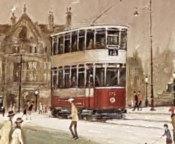 Arthur Delaney Oil on board ' Albert Square' Manchester - Image 6