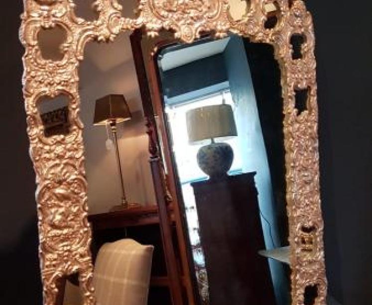 Superb Large Antique Silver Mirror - Image 1