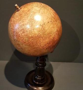 1930's Paris Made Paper Mache Globe