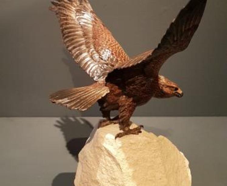 Late 19th Century Austrian Cold Painted Bronze Eagle - Image 7