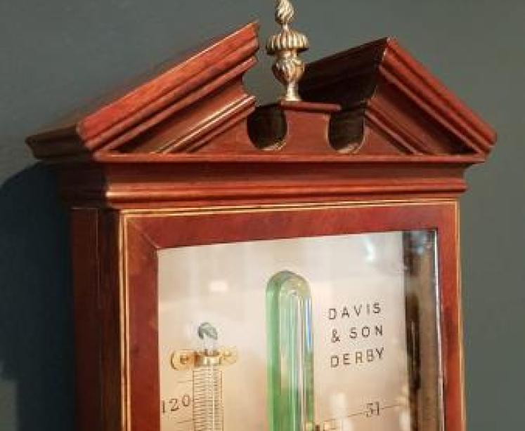 Antique Sheraton Inlaid Derby Stick Barometer - Image 3