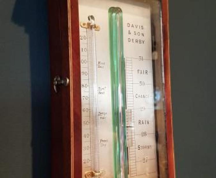 Antique Sheraton Inlaid Derby Stick Barometer - Image 6