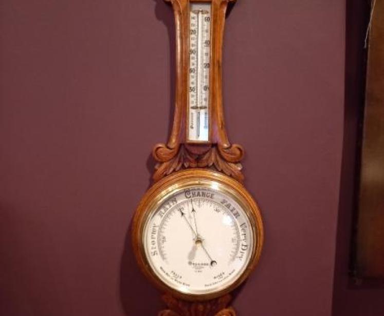 Mid Victorian Dolland of London Banjo Barometer - Image 1