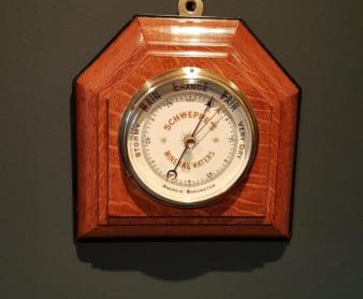 Edwardian Oak Schweppes Promotional Barometer - Image 1