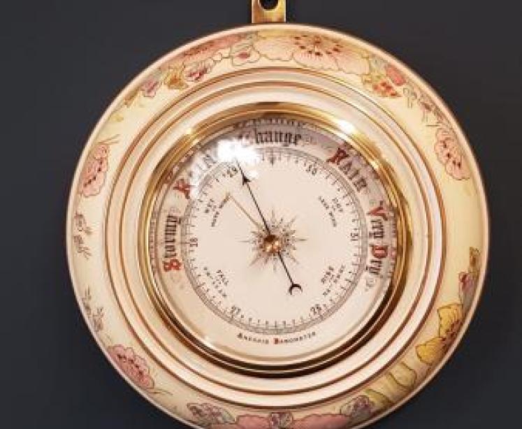 Unusual Victorian Porcelain Cased Barometer - Image 1
