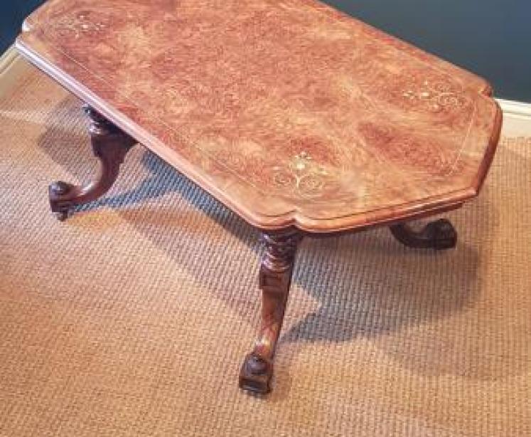 Fine Quality Inlaid Walnut Coffee Table - Image 1