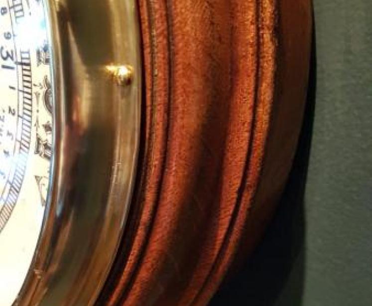 Victorian Carved Oak Banjo Barometer with Skeletonised Movement - Image 3