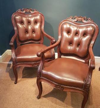 Matching Pair of Victorian Arm Chairs