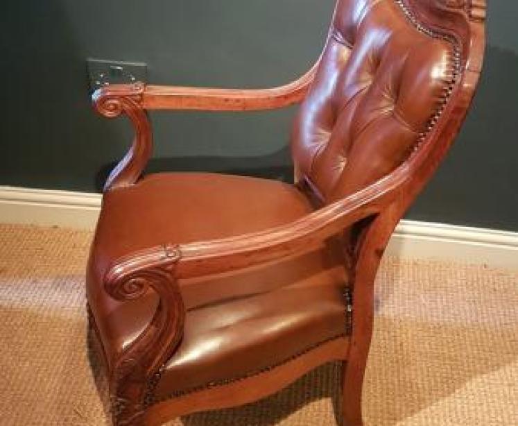 Matching Pair of Victorian Arm Chairs - Image 2