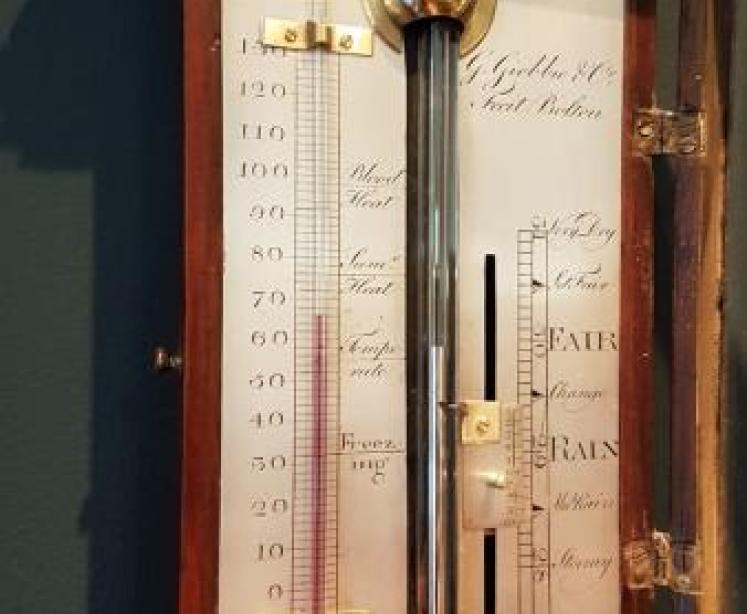 Quality George III Mahogany Stick Barometer - Image 2
