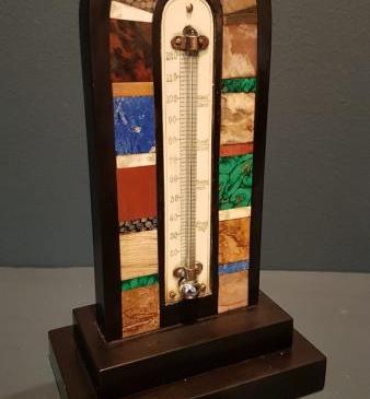 Victorian Specimen Marble Desk Top Thermometer