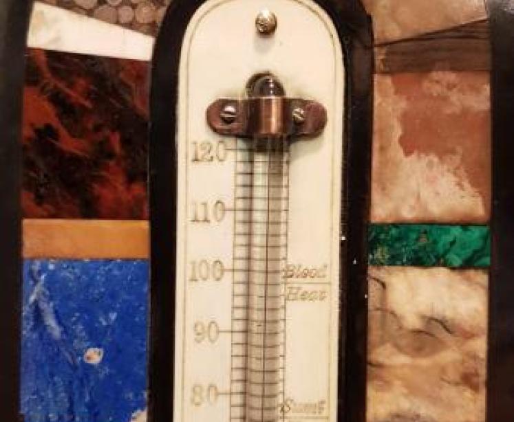 Victorian Specimen Marble Desk Top Thermometer - Image 3