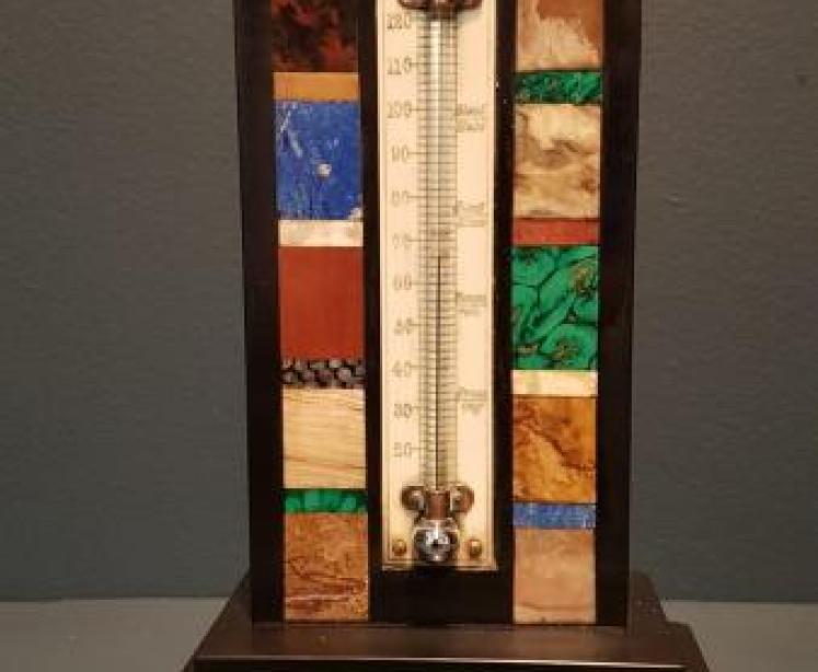 Victorian Specimen Marble Desk Top Thermometer - Image 5