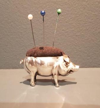  Chester Silver Novelty Pig Pin Cushion