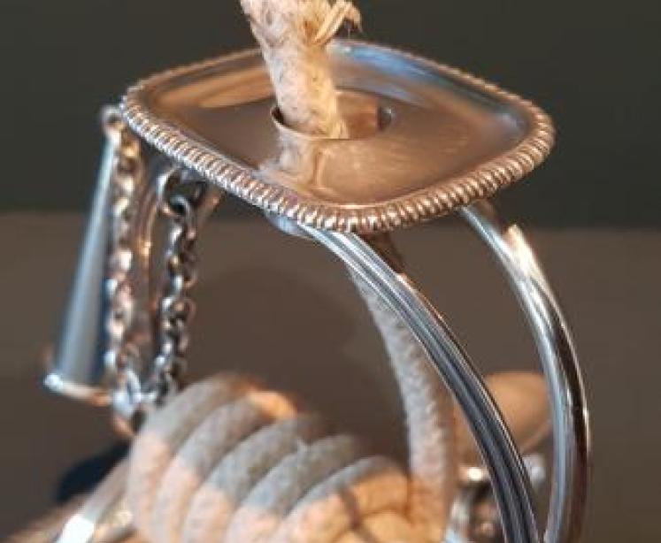 Silver Wax Jack Candlestick and Snuffer - Image 5