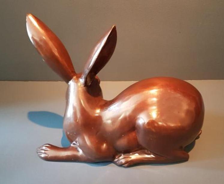 Superb Pair of Bronze Hares - Image 4