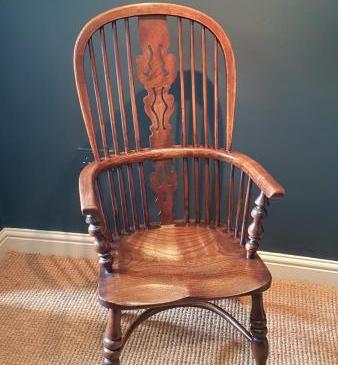 Early Victorian Ash High Back Windsor Chair