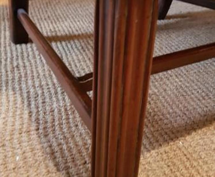 Original 1920's Antique Leather Wing Back Arm Chair - Image 4