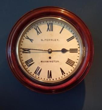 Mid Victorian Mahogany Warrington Fusee Wall Clock