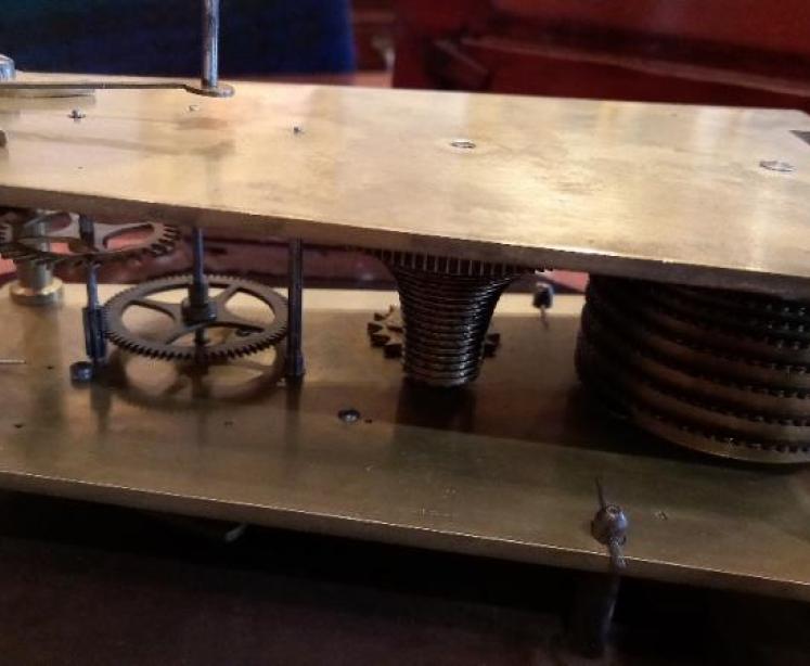 Mid Victorian Mahogany Warrington Fusee Wall Clock - Image 6