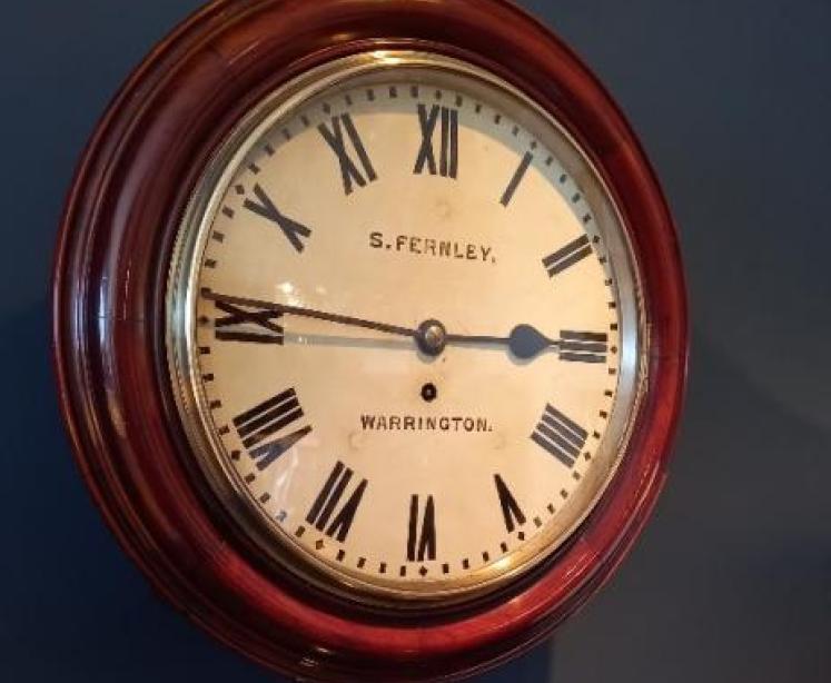 Mid Victorian Mahogany Warrington Fusee Wall Clock - Image 7