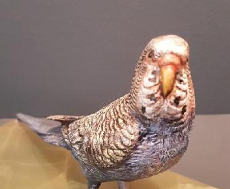 Cold Painted Bronze Budgerigar Desk Tidy - Image 6