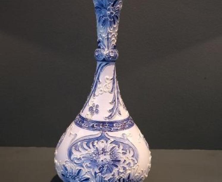 Antique McIntyre Moorcroft Blue Cornflower Vase  - Image 2