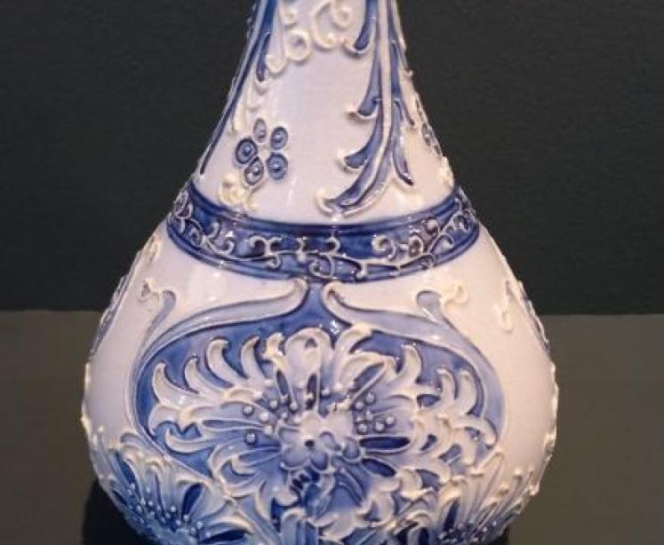 Antique McIntyre Moorcroft Blue Cornflower Vase  - Image 3