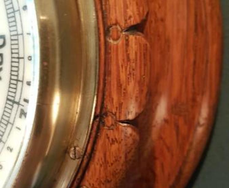 Victorian Oak Barometer by Steward - Image 3