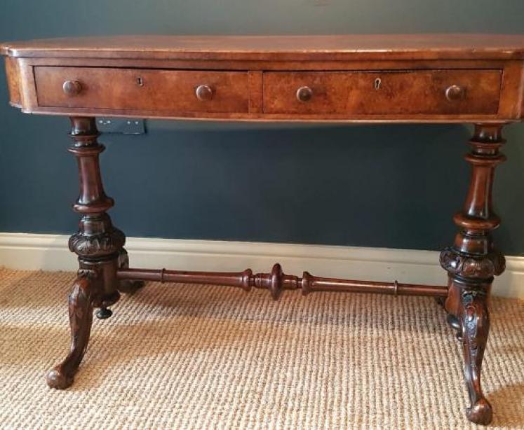 Victorian Burr Walnut Side Table - Image 1