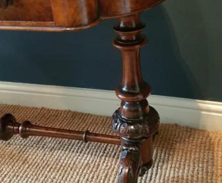 Victorian Burr Walnut Side Table - Image 6