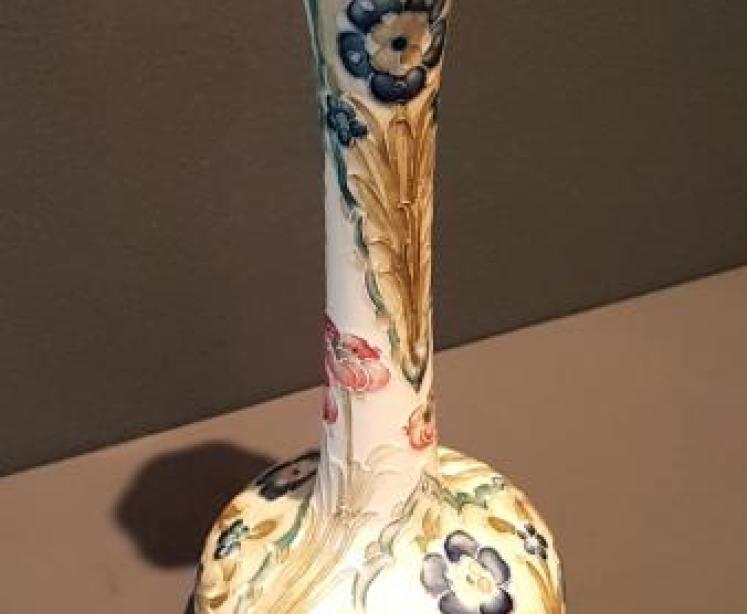 Moorcroft McIntyre Forget-Me-Not and Poppy Panelled Vase - Image 1