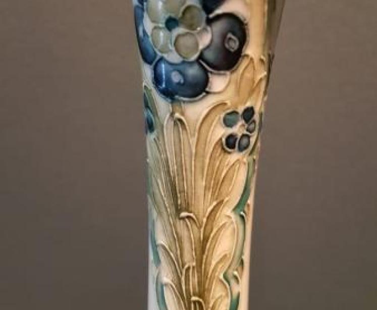 Moorcroft McIntyre Forget-Me-Not and Poppy Panelled Vase - Image 2