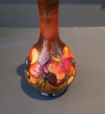 Moorcroft Anemone Flambe Glazed Narrow Neck vase