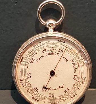Fine Quality Engine Turned Silver Pocket Barometer