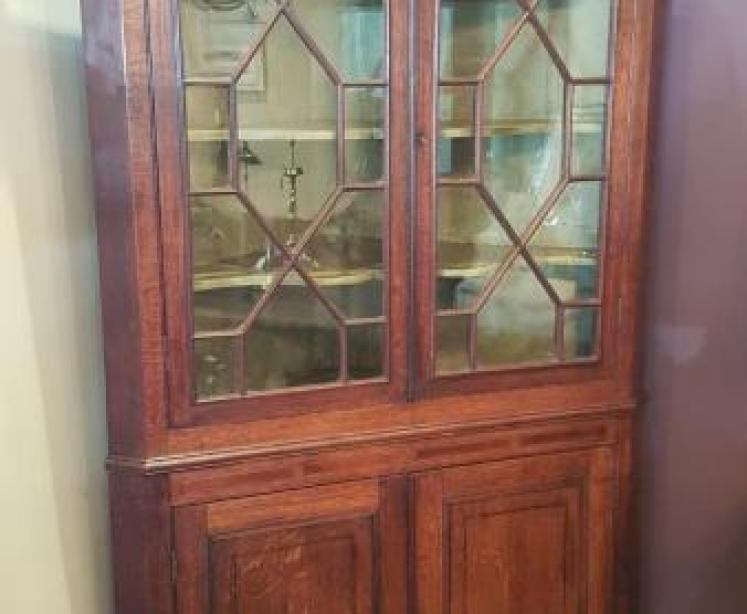 Impressive George III Oak Floor Standing Corner Cupboard - Image 1
