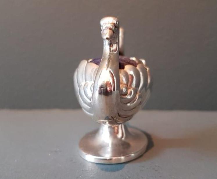 Victorian Double Head Swan Pin Cushion - Image 2