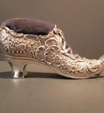 Superb Victorian Silver Shoe Pin Cushion