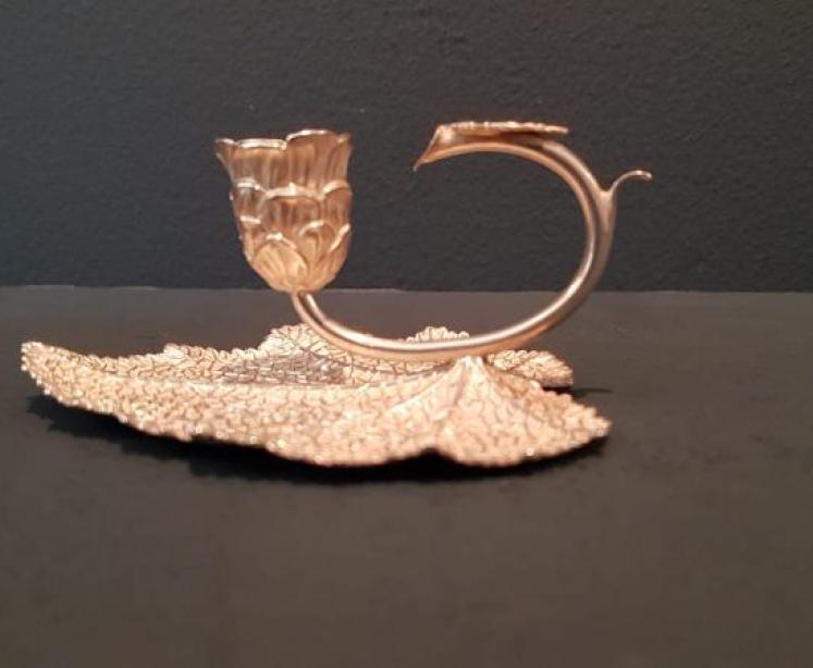 Regency Period Silver Leaf Taper Stick - Image 2