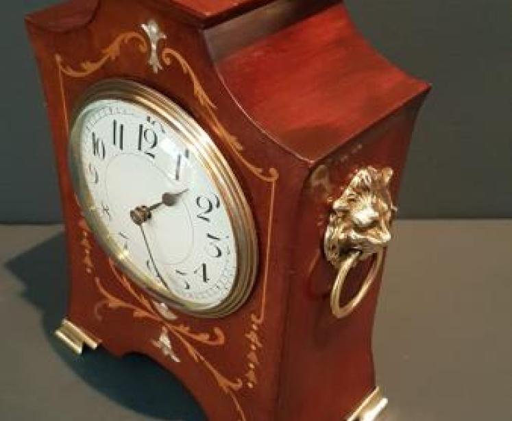 Fine Quality Flared Side Inlaid Mantel Clock - Image 2