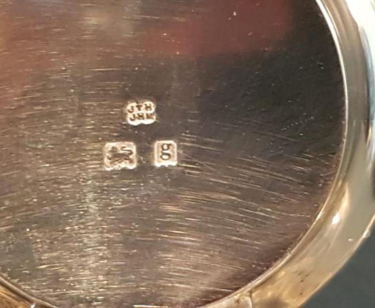 Silver and Cut Crystal Pen and Ink Stand with Inset Compass - Image 3