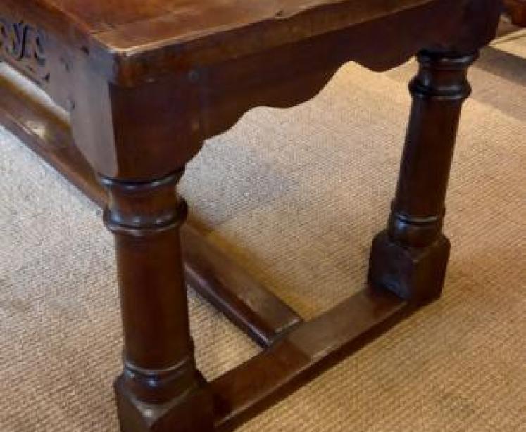 George III Period Oak Planked Top Refectory Table - Image 2